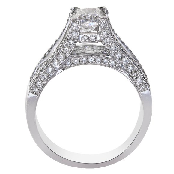 2.02 Carat Cushion Cut Diamond Engagement Ring